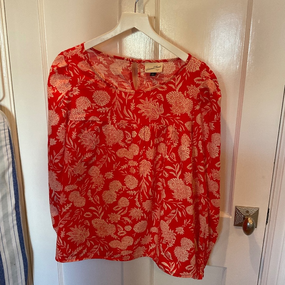 Red and white floral top by universal Thread, XL